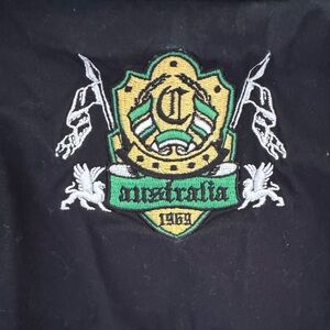 Coogi Australia 1969 Shirt Mens Black Camp Cotton‎ Button Pocket Embroidered 2XL